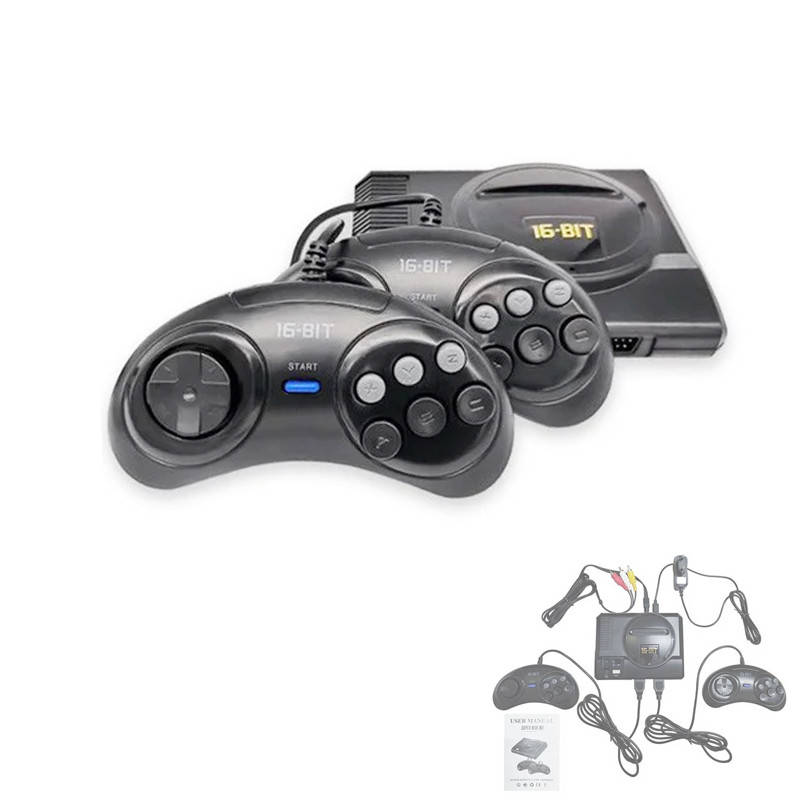 

Игровая консоль Sega 16бит AV-выход 2 геймпада 208 игр Mortal Combat, Sonic, Tekken, Road Rush