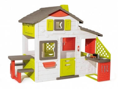 

Smoby Toys Дом для друзей с летней кухней и чердаком, дверным звонком и столиком (810202)