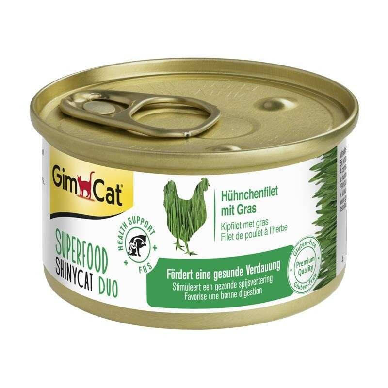 

Влажный корм для котов GimCat Superfood ShinyCat Duo с курицей и травой 70 г Акция