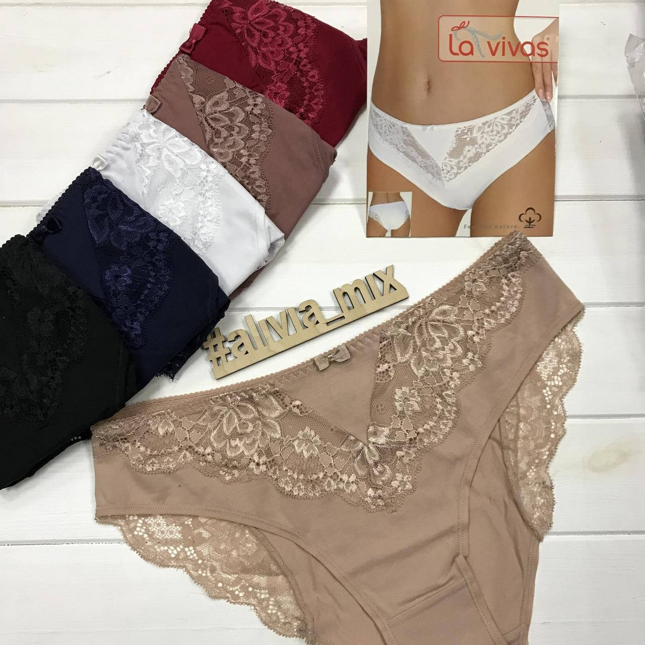 

Хлопковые трусики средней посадки от La vivas 2XL, Бургунди(красный)