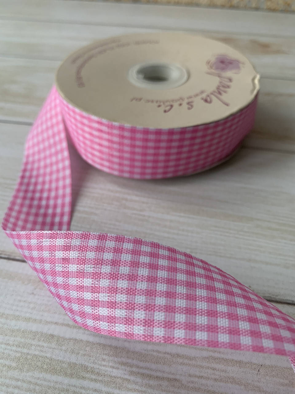 

Лента "Шотландка розовая", 2,5 см
