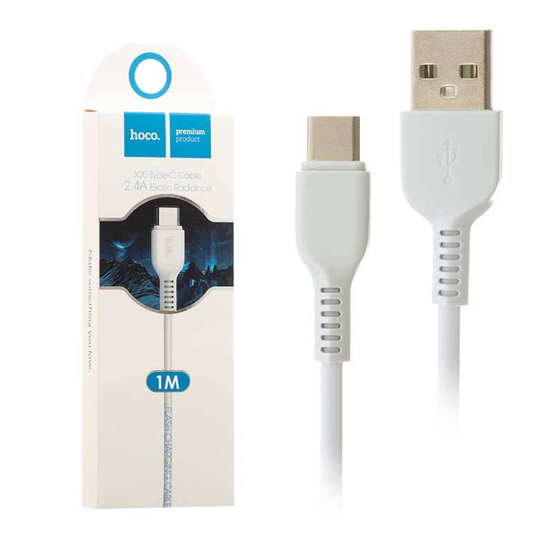 

Кабель USB Hoco X20 Type-C 1m, белый