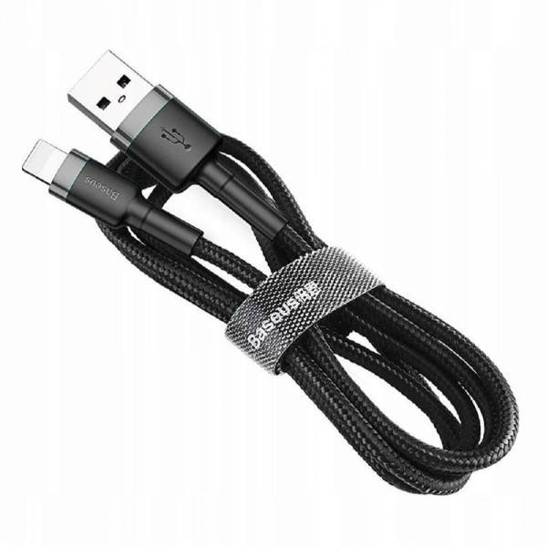 

Кабель Baseus Cafule USB-Lightning, 2A, 3м Black/Grey (CALKLF-RG1)