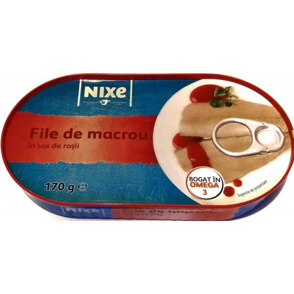 

Філе макрелі в томатному соусі File de macrou 170 г, Nixe
