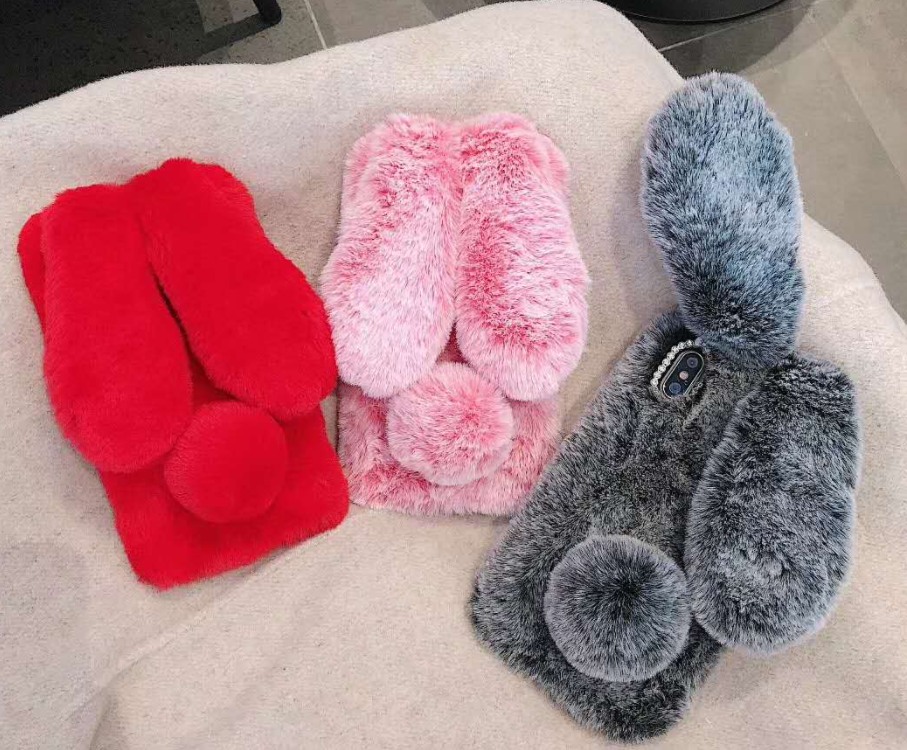 

Чехол кролик плюшевый с ушками для Huawei P Smart Plus 2019 года, Разные цвета