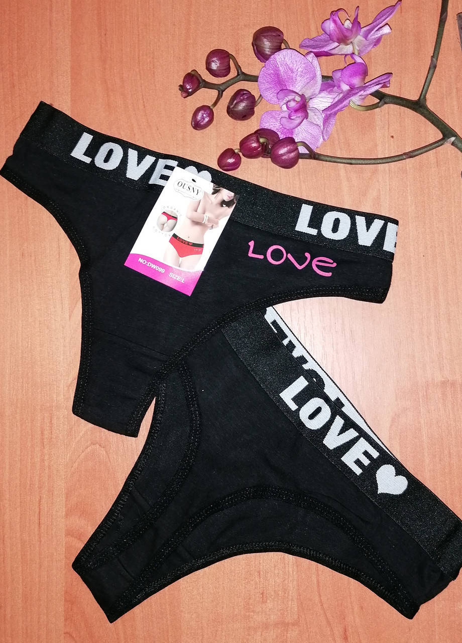 

Трусики тонг женские LOVE хлопок. 48-50 (2ХL) размер. Женское нижнее бельё. Стринги, Разные цвета