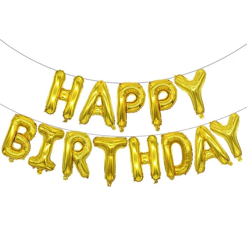 

Фольгированные буквы Happy Birthday КНР (38 см каждая буква) золото, Розовое золото
