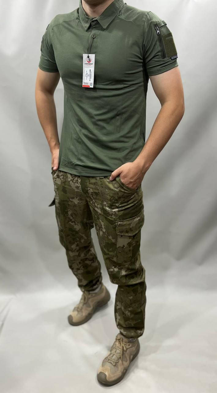 

Футболка Тактическая Combat Потоотводящая Олива, Хаки