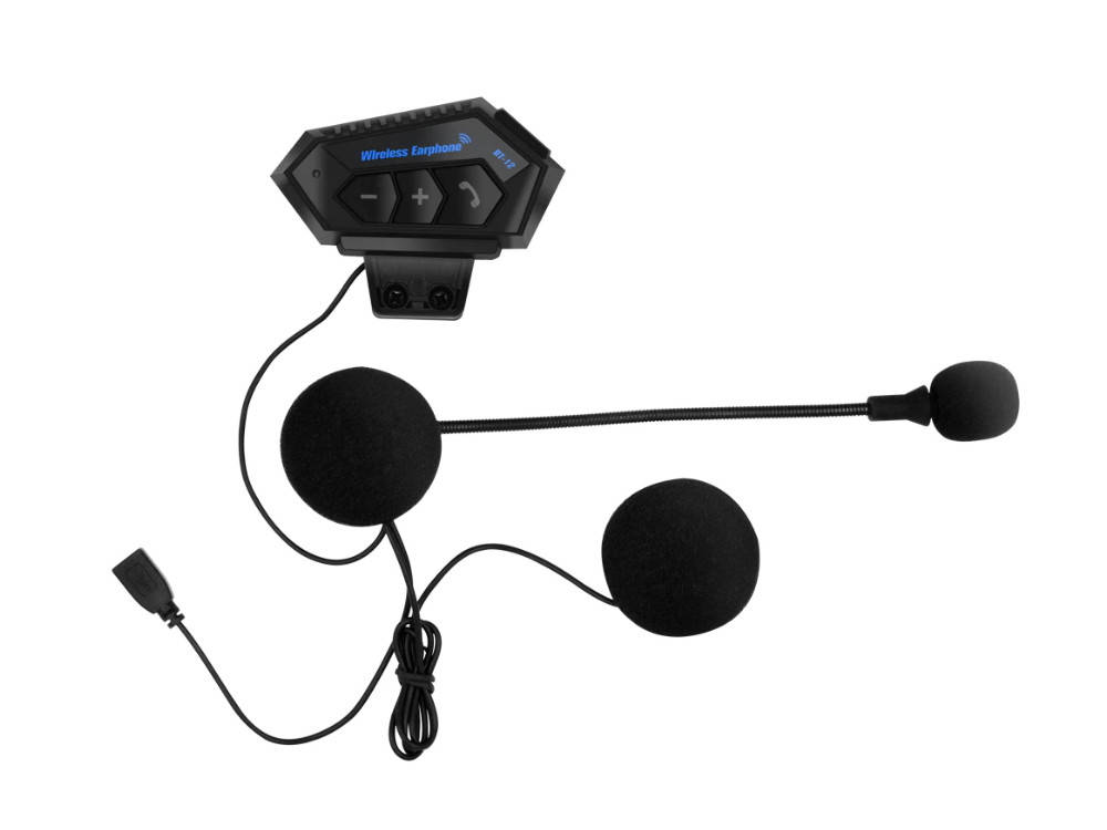 

Гарнитура BT-12 Bluetooth для мотоциклетного шлема с микрофоном Черный