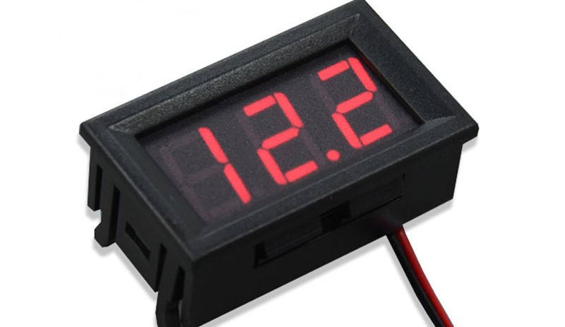 

Вольтметр цифровой 4,5-30V DSN-DVML-568-2 встраиваемый (два провода) КРАСНЫЙ