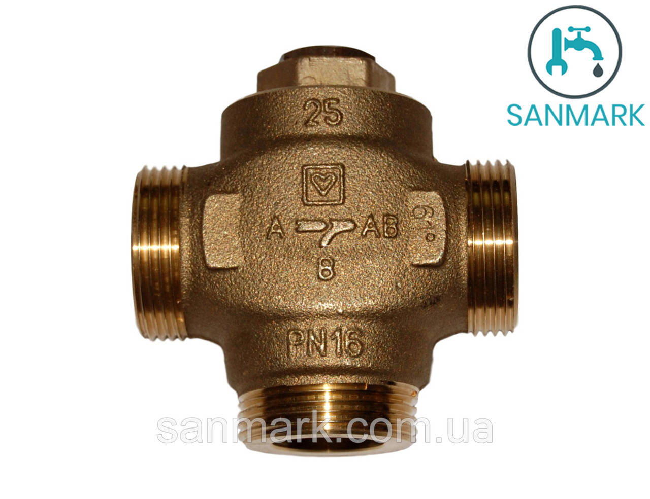 

Клапан трехходовой термосмесительный HERZ Teplomix DN25 1" 61°C (1776603), Желтый