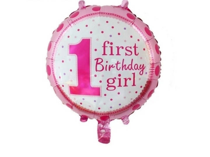 

Шар фольгированный "1 first birthday girl" 45*51.