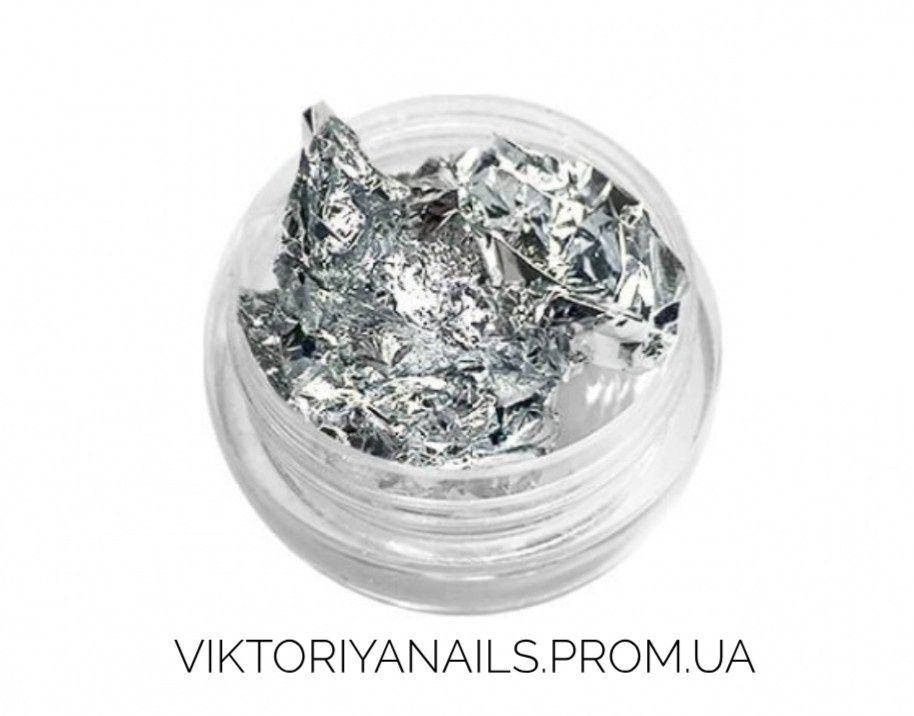 

Поталь, мягкая фольга для дизайна ногтей, серебро