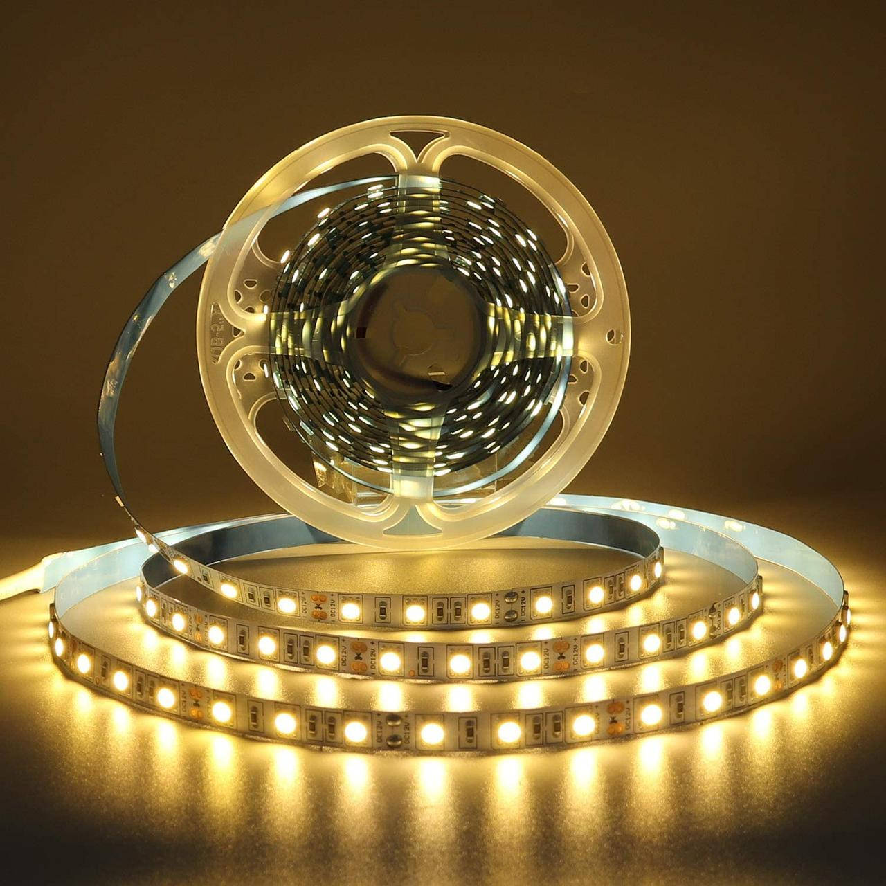 

LED Лента теплая белая 14,4W/м в 60LED/м IP20 светодиодная MTK-300WW5050-12 №1