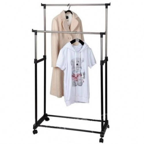 

Double Pole Clothes Horse Двойная телескопическая вешалка стойка для одежды, Оливковый