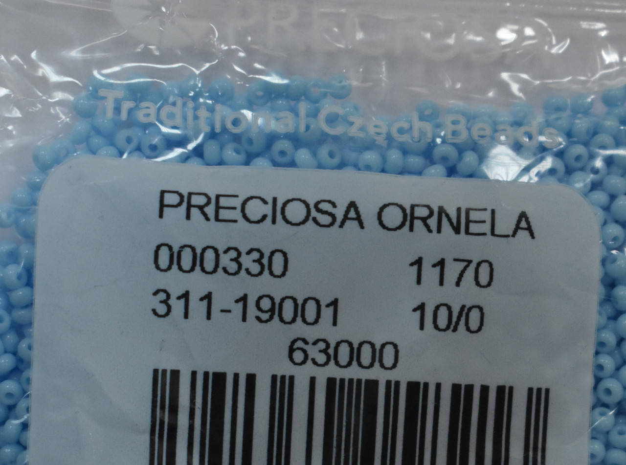 

Бисер Preciosa 10/0 цвет 63000 светло-голубой 10г