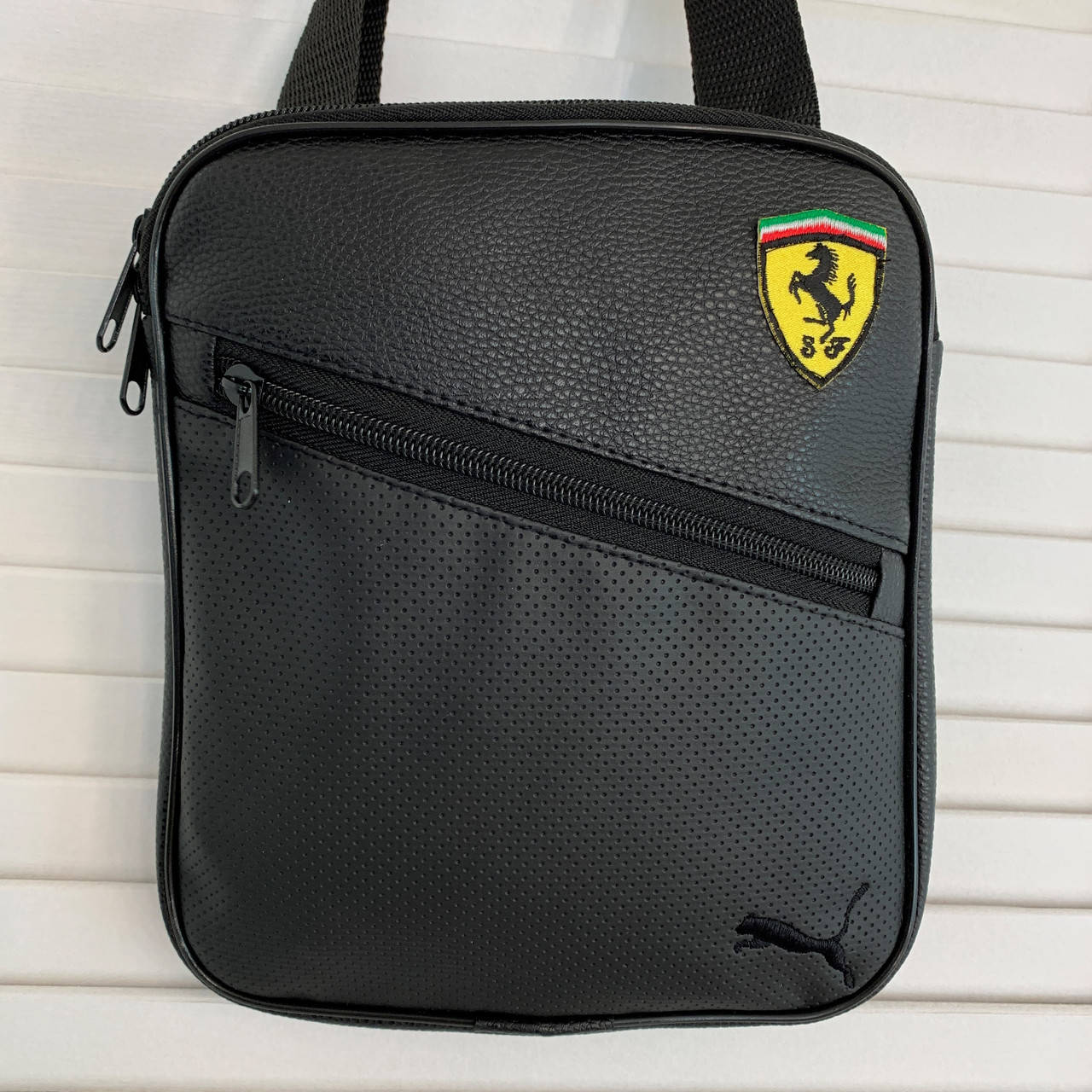 

Сумка планшет мужская Puma Ferrari Сумка через плечо мужская пума Барсетка мужская через плечо черная, Черный
