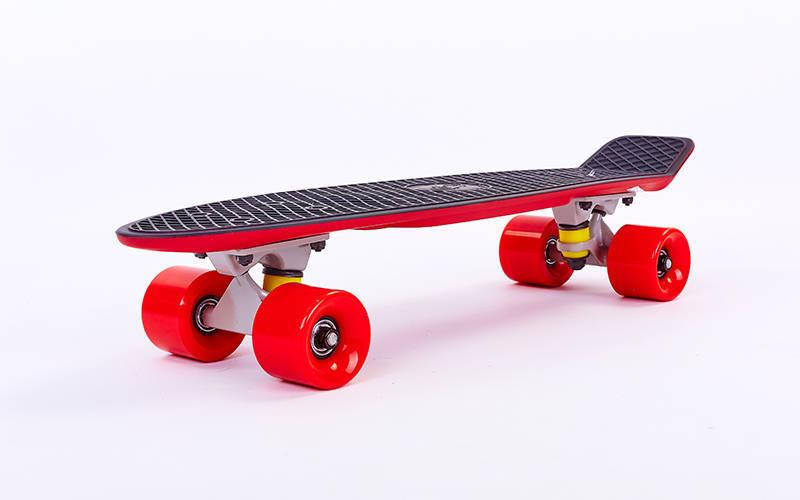 

Скейт пенни борд Penny Fish Skateboards SOFT 410-8 22" Black, красные колеса