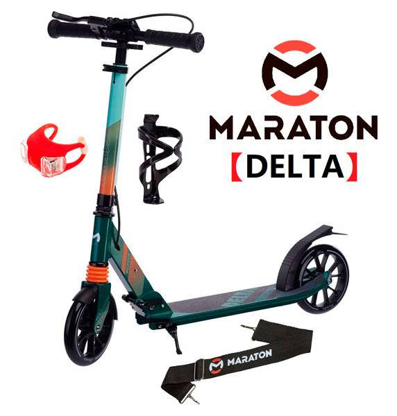 

Самокат для детей Maraton DELTA (2021) Зеленый + LED-фонарик, Держатель, Зелёный
