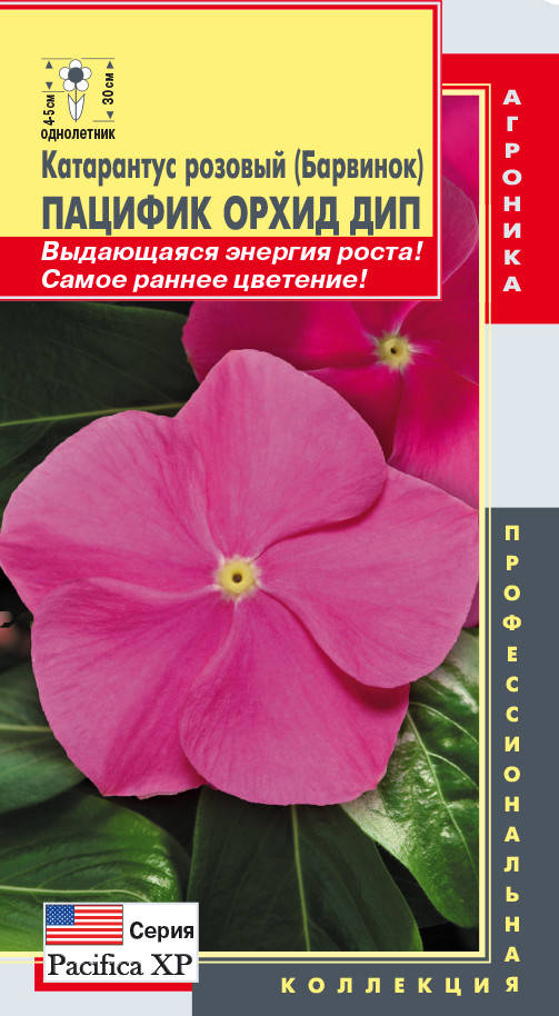 

Катарантус розовый (Барвинок) Пацифик Орхид Дип 4 шт (Плазменные семена)