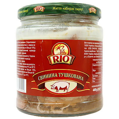 

Свинина тушкована Ріо Rio 440g 8шт/ящ (Код : 00-00011759)
