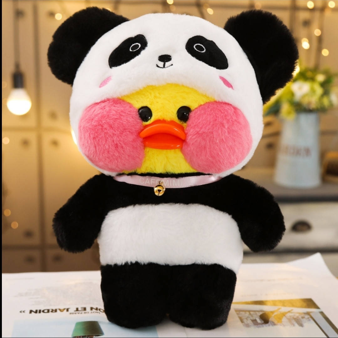 

ЛаЛафанфан мягкая игрушка Уточка Lalafanfan Tik-Tok, с аксессуарами,30см Оригинал.