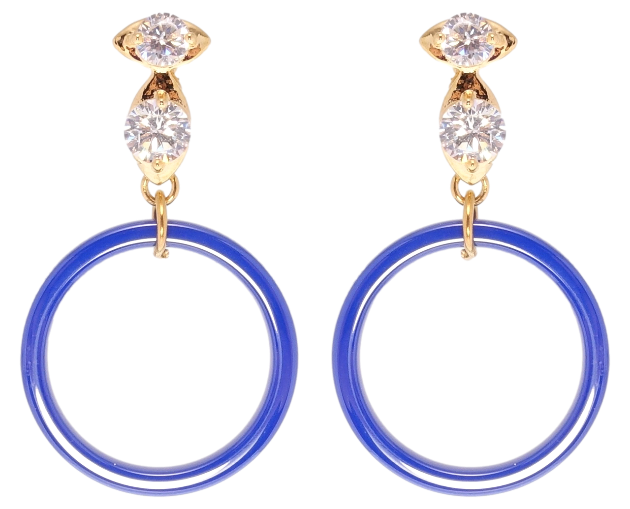 

Серьги Xuping Позолота 18K гвоздики (пусеты) "Колечко синяя керамика"