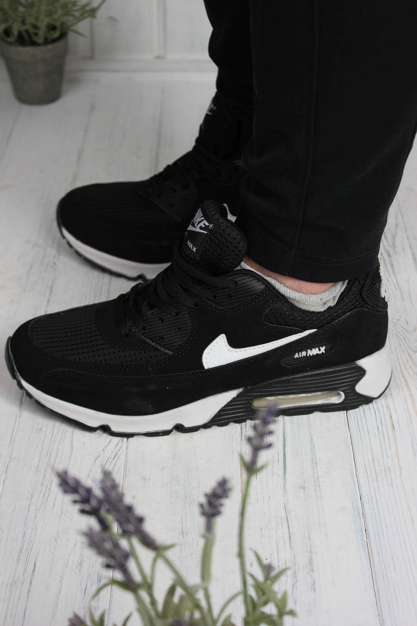 

Кроссовки мужские Nike Air Max черные с замши
