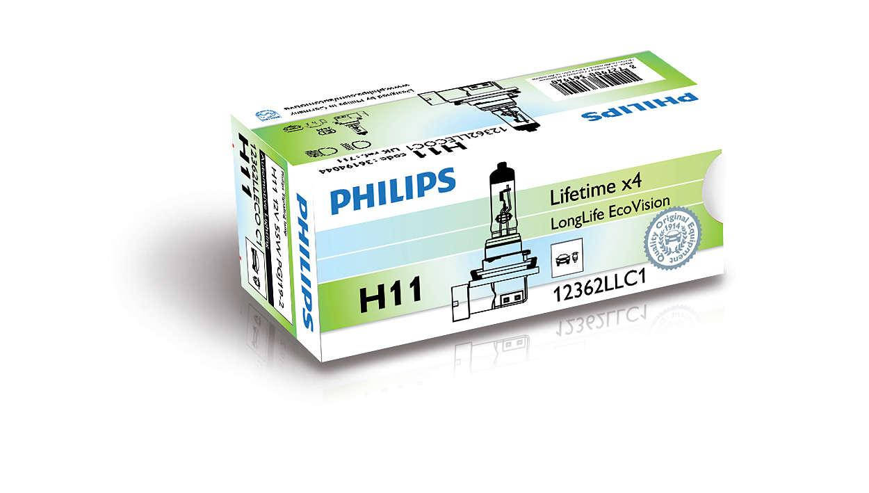 

Галогенная лампа PHILIPS H11 12V 55W PGJ19-2 LONG LIFE 12362LL