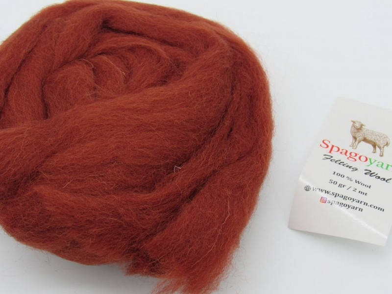 

Шерсть для валяния SpagoYarn-терракот, Терракота