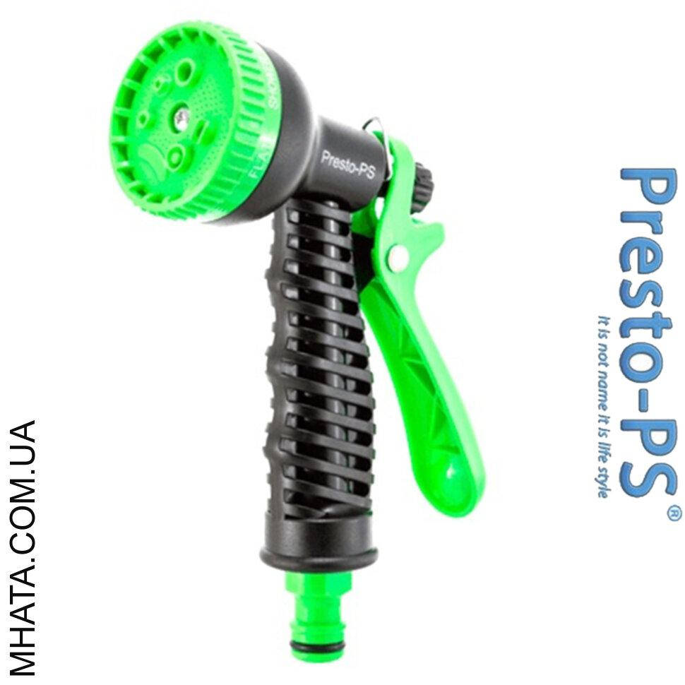 

Пистолет поливочный 7 режимов, насадка на шланг пластик Presto-Ps (2109)