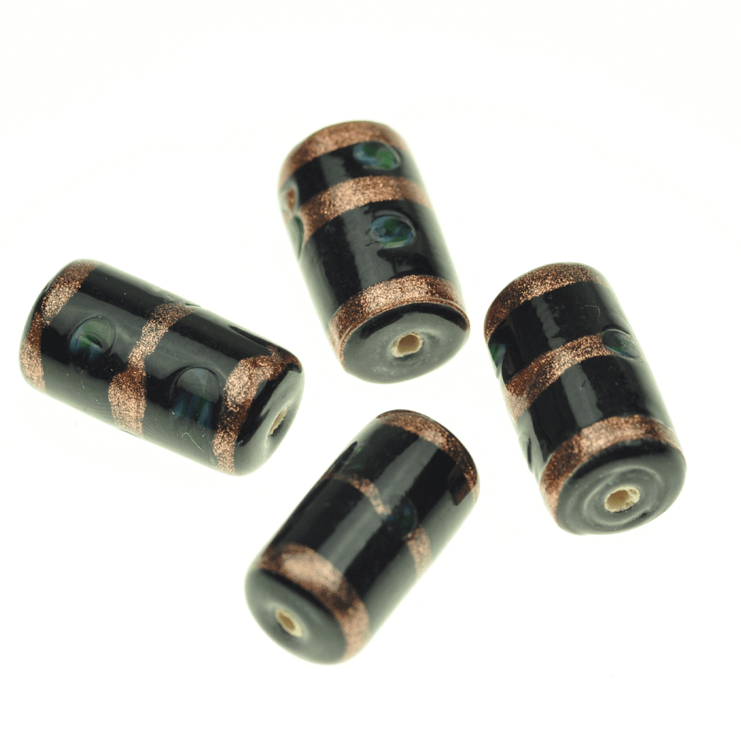 

Чорна скляна намистина S-V-0478, штука, Розмір дірки 2мм