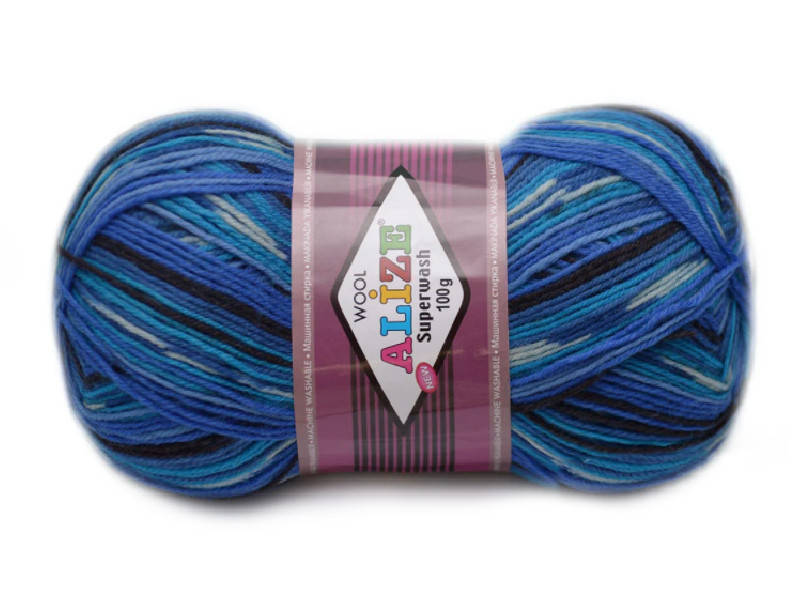 

Alize Superwash, №4446, Секционное крашение