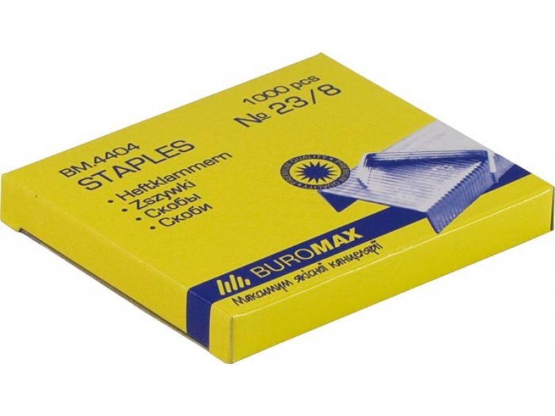 

Скобы для степлера №23/8 1000шт., ЛЮКС BUROMAX (BM.4404)
