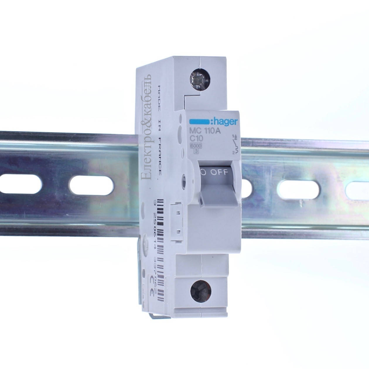 

Автоматический выключатель 1P 6kA C-10A 1M, Hager MC110A