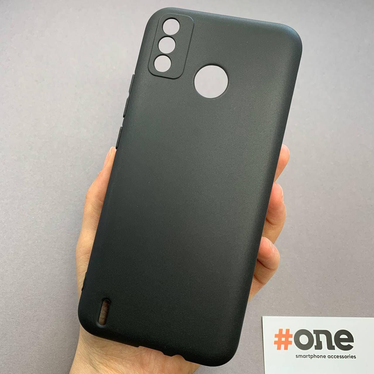 

Чехол для Tecno Spark 6 Go однотонный матовый плотный накладка чехол на техно спарк 6 го черный TPB