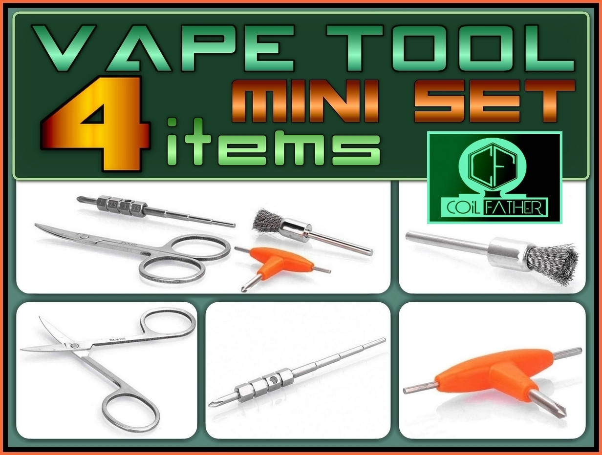 

Coil Father Vape Tool mini SET 4. Мини набор инструментов для обслуживания спиралей атомайзеров.