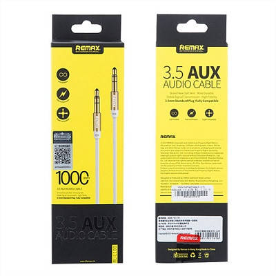 

Кабель AUX Audio 3.5 mm Remax RM-L100 White, Белый