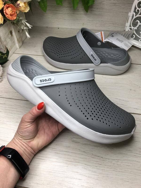 

Мужские босоножки крокс серые, сабо Crocs LiteRide оригинал, Серый