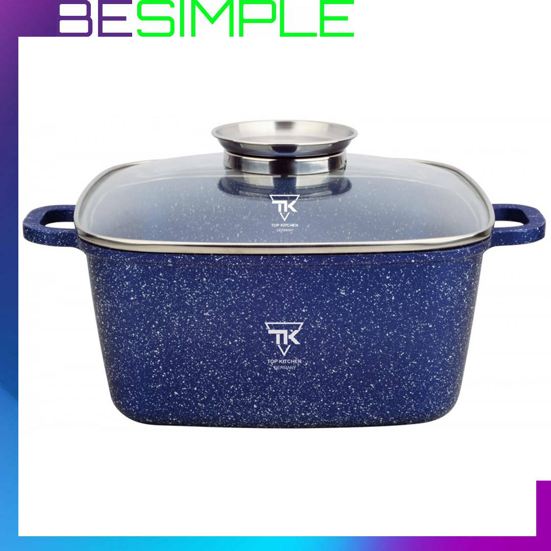 

Кастрюля квадратная с мраморным покрытием Top Kitchen TК00055 4.5 л, Синий
