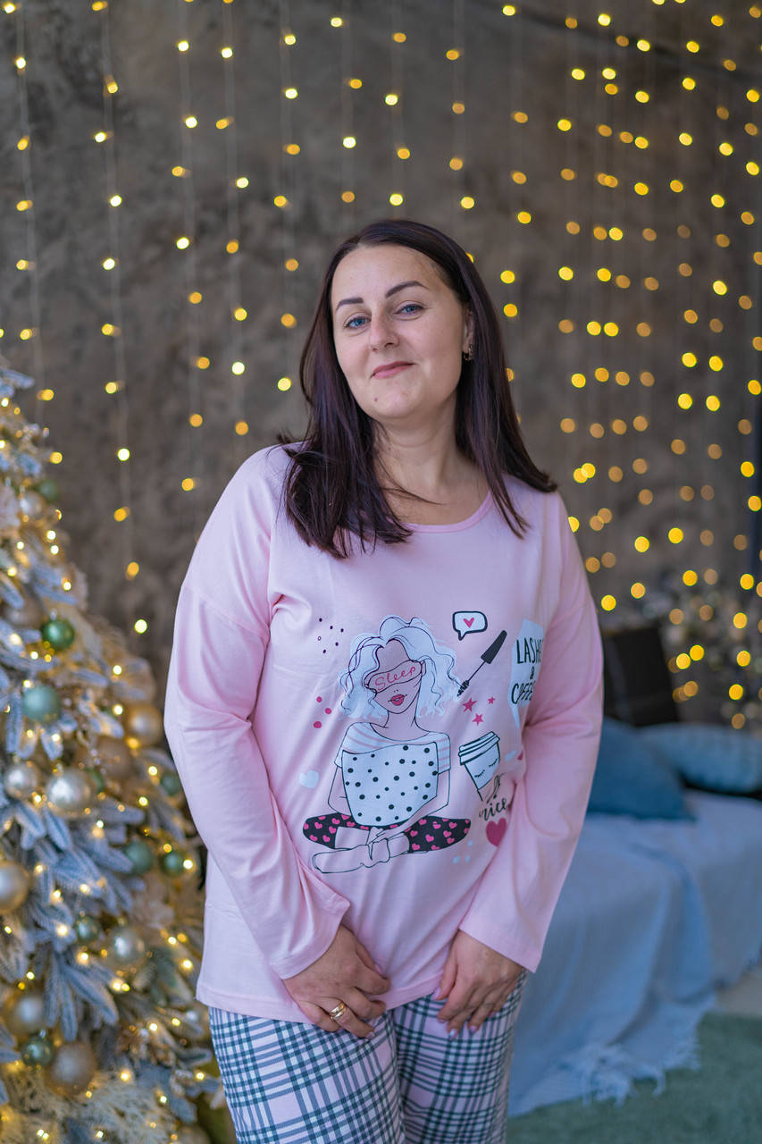 

БАТАЛ Тепла піжама хлопок (великі розміри) 3XL