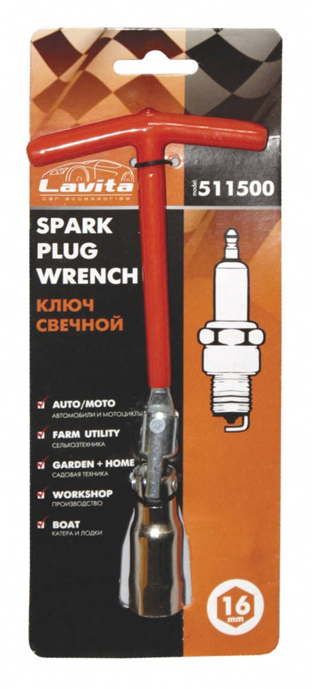 

Ключ свечной Т-образный 16 мм Lavita (LA 511500)