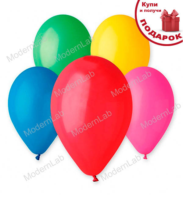 

Воздушные шарики "Color", 100 шт, Италия, размер - 26 см, Разные цвета