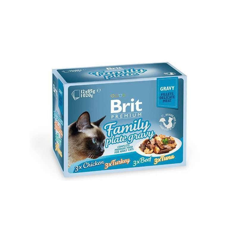 

Brit Premium Cat Family Plate Gravy 12х85 г - Набор паучей Семейная тарелка в соусе для кошек