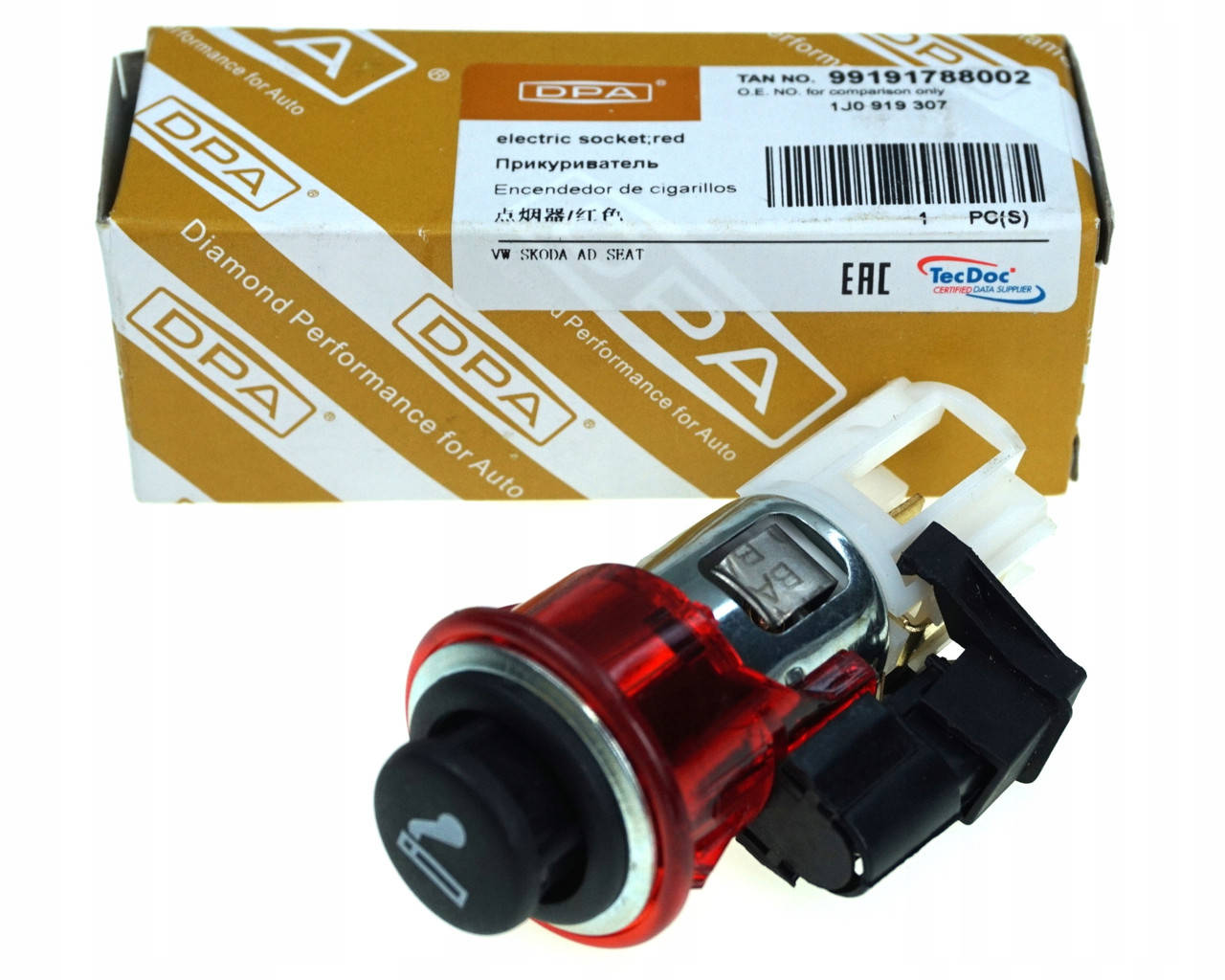 

Прикуриватель VW Transporter, Touran, Touareg, Tiguan, Passat, LT, Jetta, Golf, Caddy, Bora, Crafter