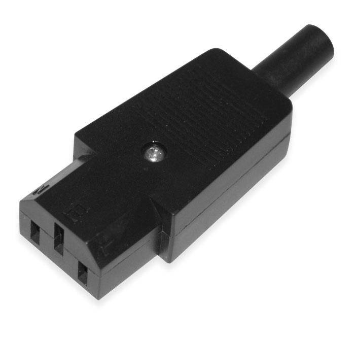 

Гнездо сетевое компьютерное 3pin, под шнур, корпус пластик