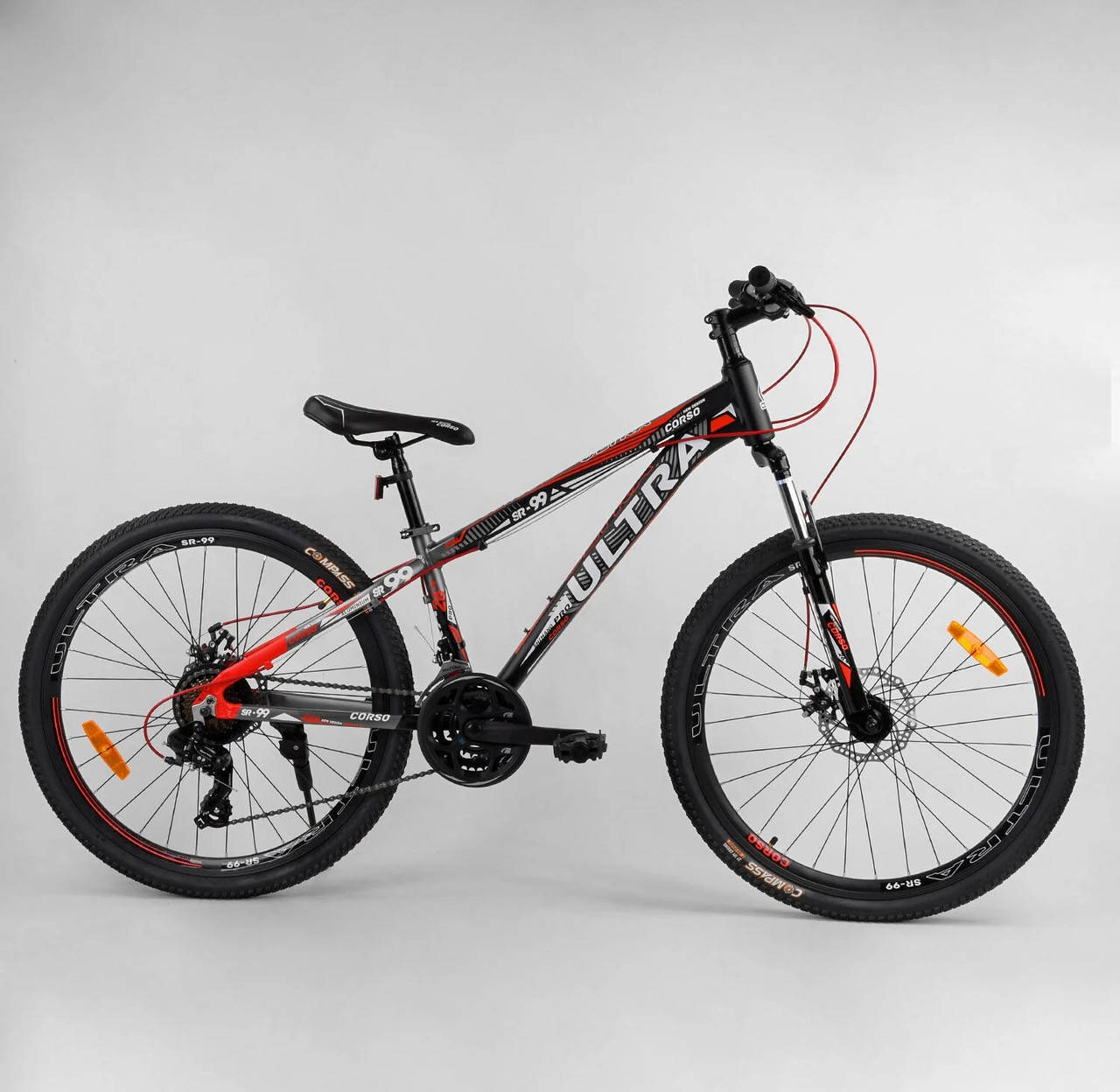 

Велосипед Спортивный CORSO «ULTRA» 26" дюймов 72911 черный 04723