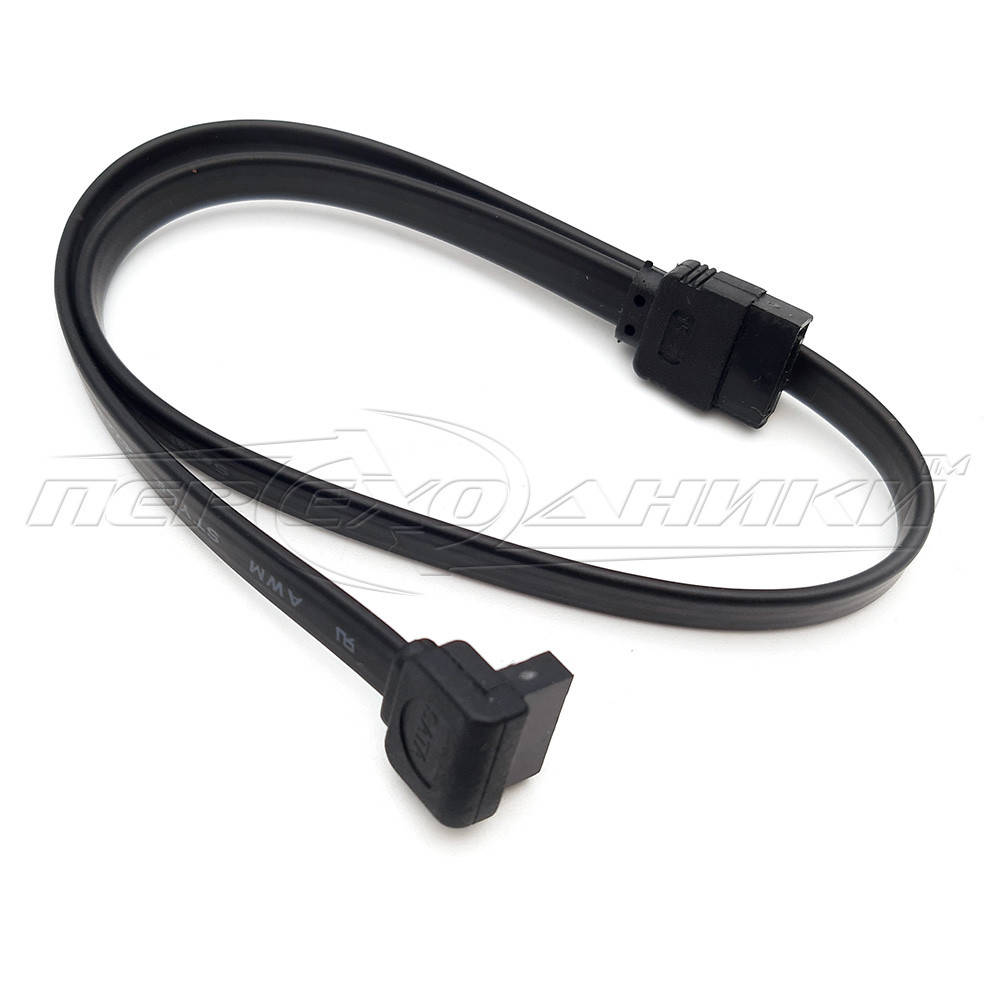 

Кабель SATA-DATA для HDD, 0.4 м , угол, Черный
