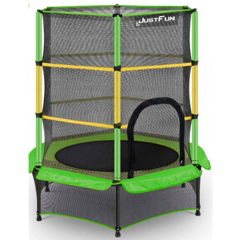 

Маленький батут для дома Just Fun 140см для маленьких детей малышей квартиры с защитной сеткой Зеленый