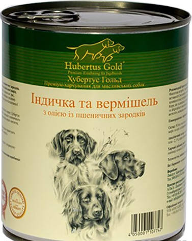 

Влажный корм для собак Hubertus Gold Индейка и лапша 800 г